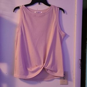 Sleeveless waffle-pattern top